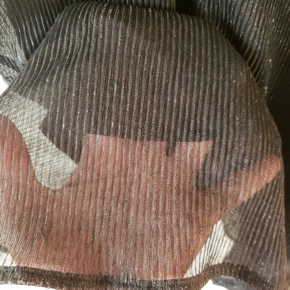 Francesca's Black Shimmer Mockneck Tie Swing Dress - Picture 3 of 7